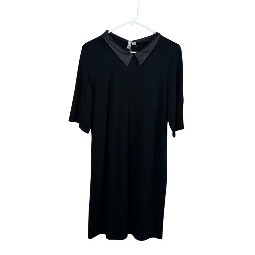 ASOS Black Shift Dress with Satin collar size 14 NWT